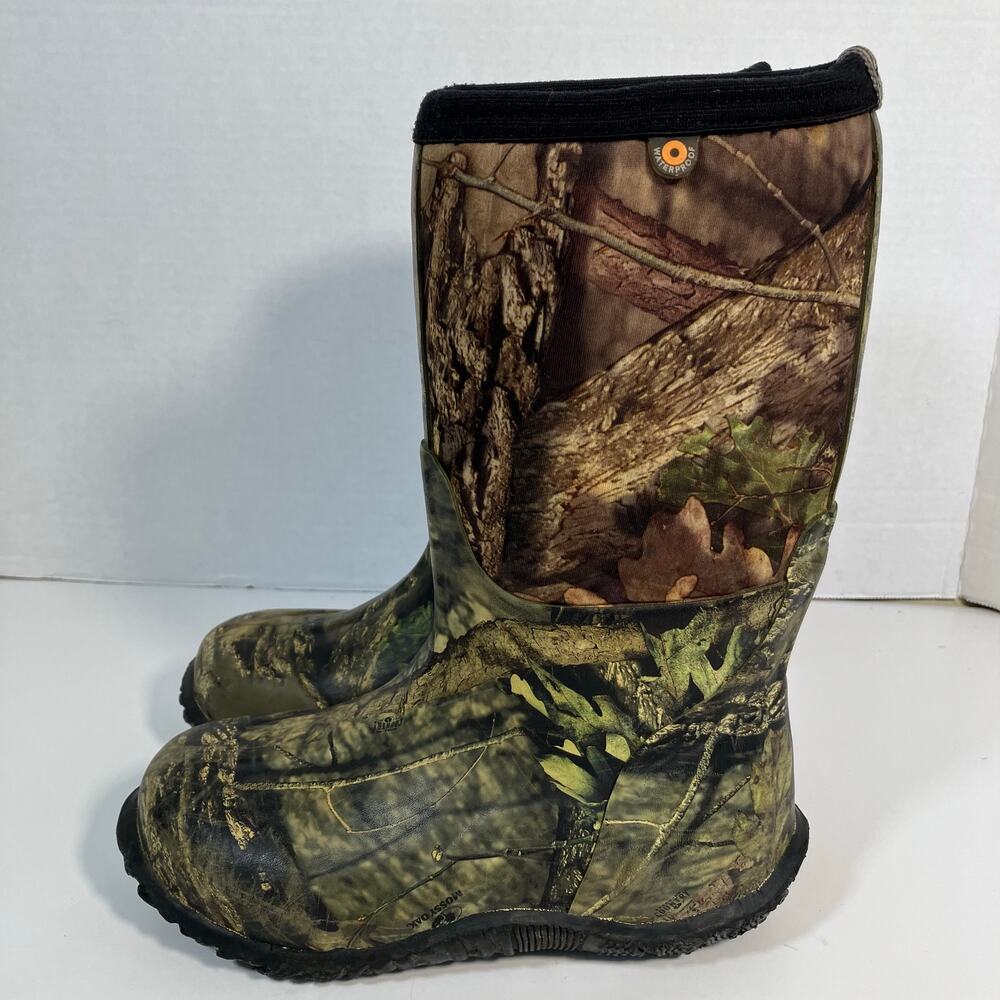 Bogs Youth Sz 1 Classic High Camo Waterproof Rain Boots Mossy Oak Print